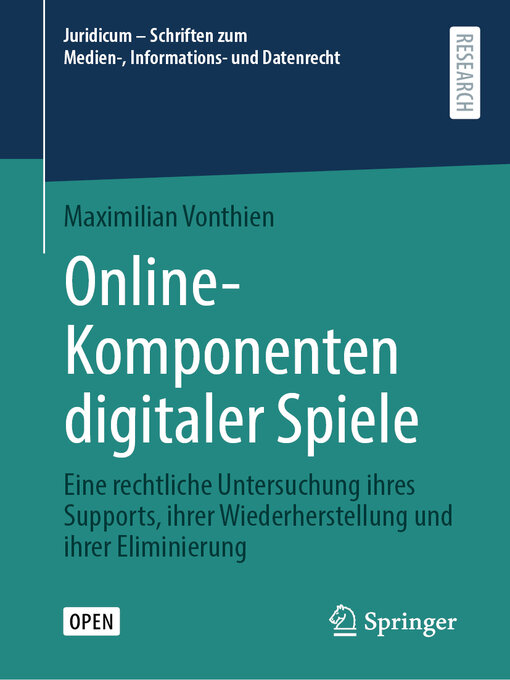 Title details for Online-Komponenten digitaler Spiele by Maximilian Vonthien - Available